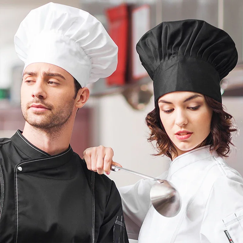 Men Master Cook Caps White Chef Hat Waiter Waitress Kitchen Work Hat Hotel Restaurant Canteen Bakery Kitchen Cap Barber Homework