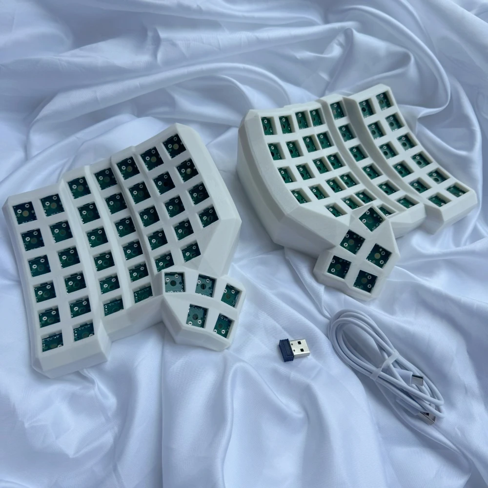 

Комплект разделенной клавиатуры Dactyl Manuform, изготовленная на заказ беспроводная клавиатура 2,4 г Dongle4x6/5x6/6x7, разделенная механическая клавиатура с возможностью горячей замены, изогнутая Teclado Gamer