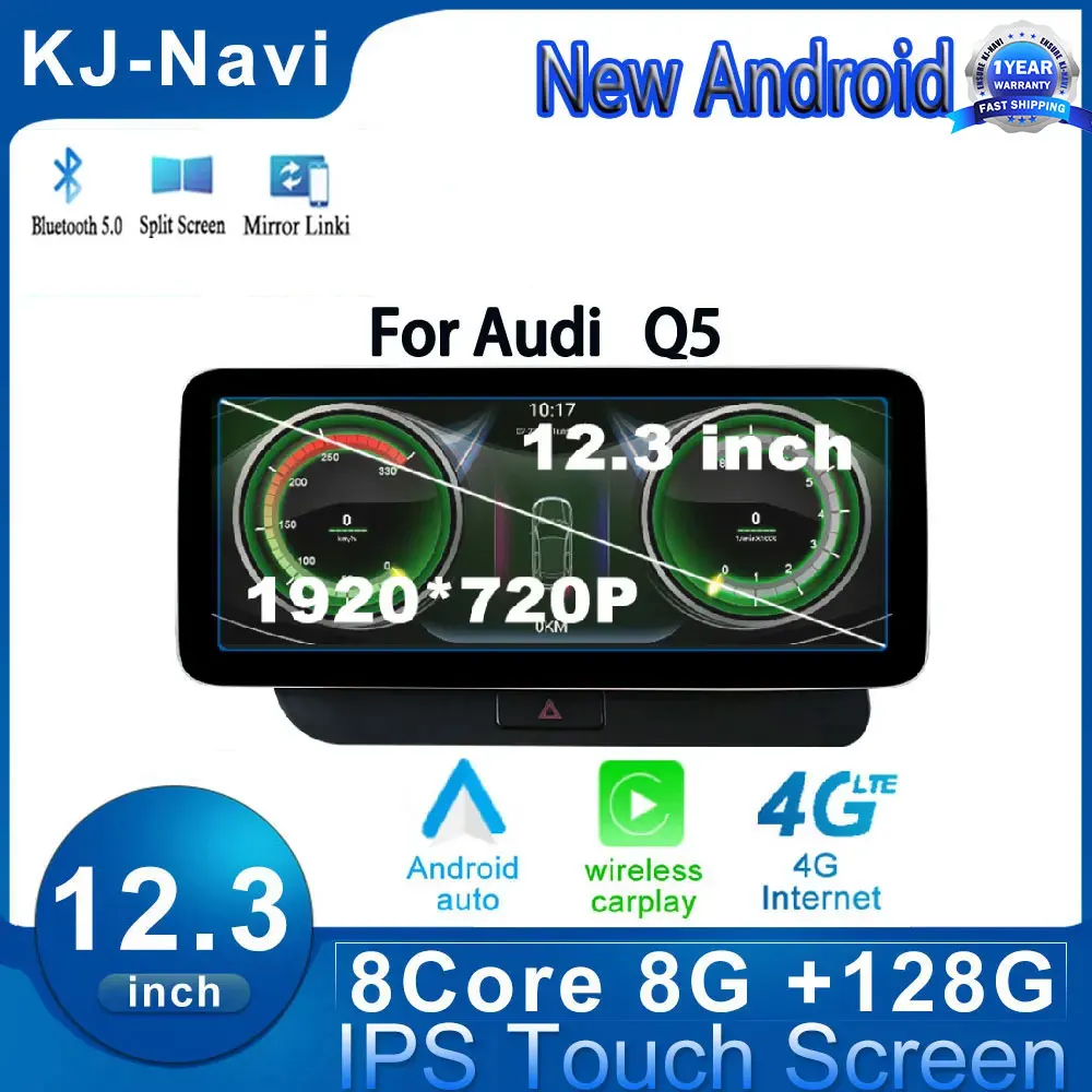 

Android 14 For Audi Q5 2009-2017 GPS Navigation 12.3 Inch Car Carplay Monitors Touch Screen Stereo Radio Multimedia Auto