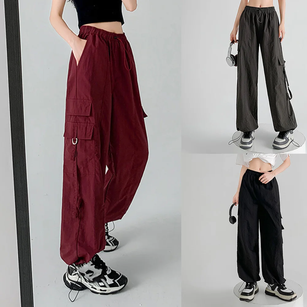 速乾パンツレディーススポーツパンツ L M ファッショナブルなルーズパンツ女性のためのルーズズボン弾性生地レギュラー丈