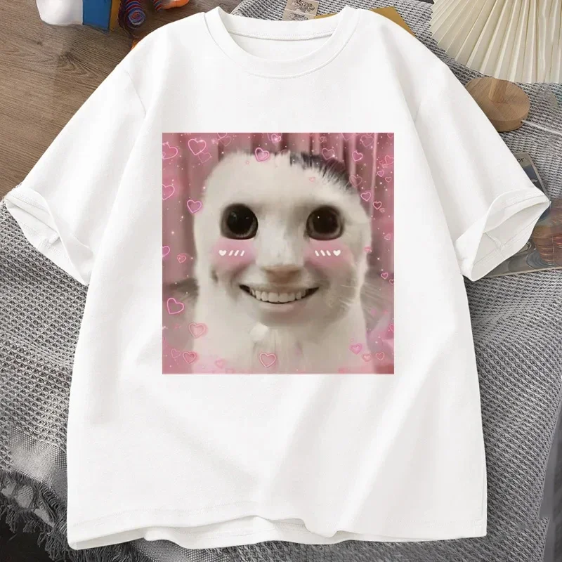 تي شيرت Goofy Ahh Cat تي شيرت Meme Dank ملعون غريب الأطوار Cringey تي شيرت للرجال والنساء حصلت على سخيفة جدًا تي شيرت Huh Cat Memebn يبكي القط
