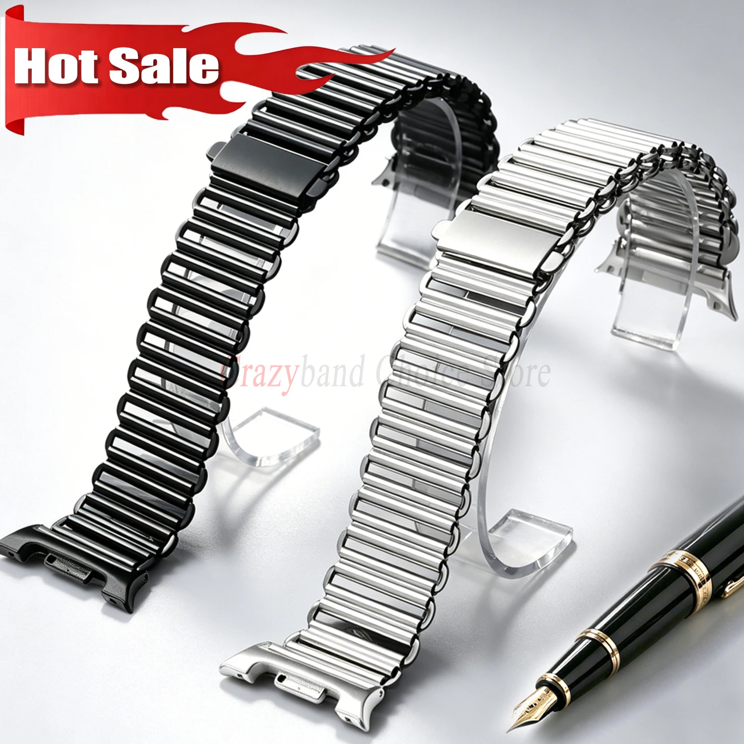 No Gaps Stainless Steel Strap for Samsung Galaxy Ultra 2025 47mm Replace Men's Band Metal for Galaxy Watch 8 44mm 40mm Accessory