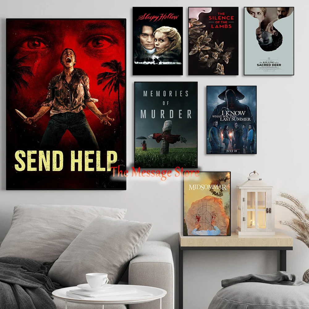 Thriller Horror Movies Gallery Art Classic Horror Movie Cover Send Help Midsommar Poster Canvas Painting Wall Picture Home Decor