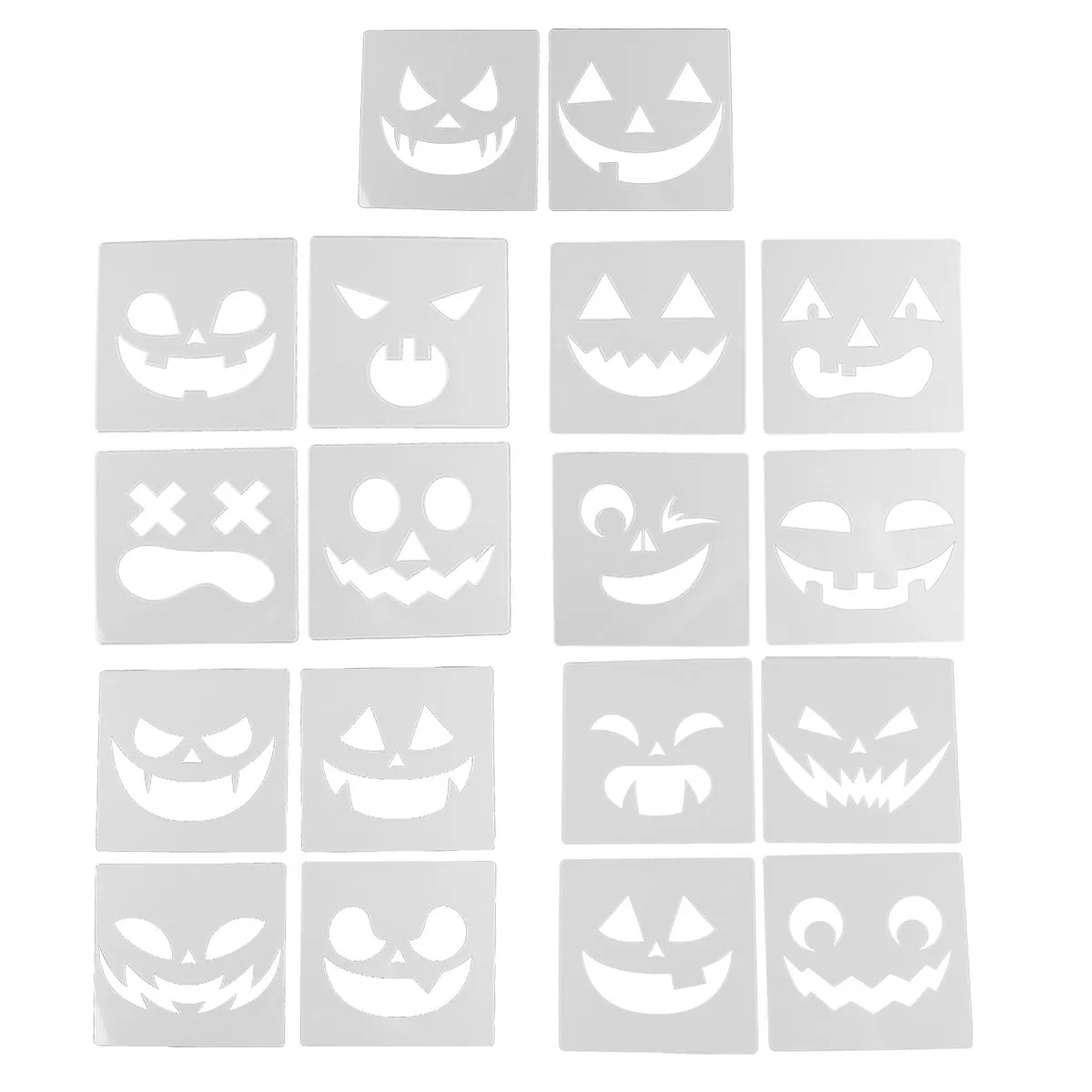 18Pcs Halloween Hollow Drawing Template DIY Painting Stencils Creative Pumpkin Expression Hand Drawing Tools Set