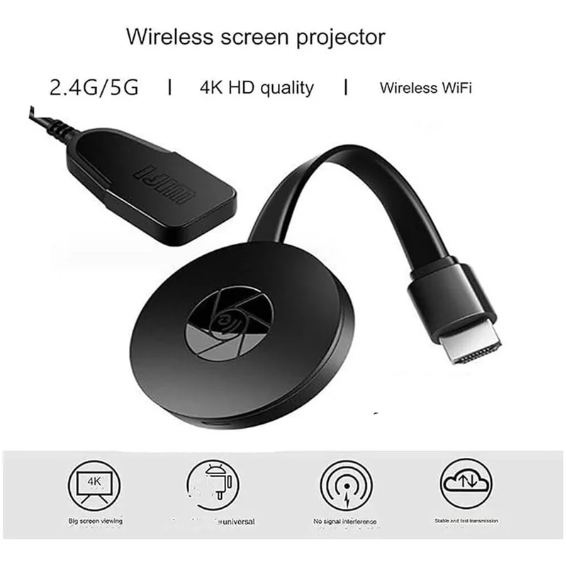 AA08-Proiettore schermo sincronizzato Kit schermo 2.4G 1080P Antenna esterna Wireless Stesso set schermo Proiettore Computer con TV Mo