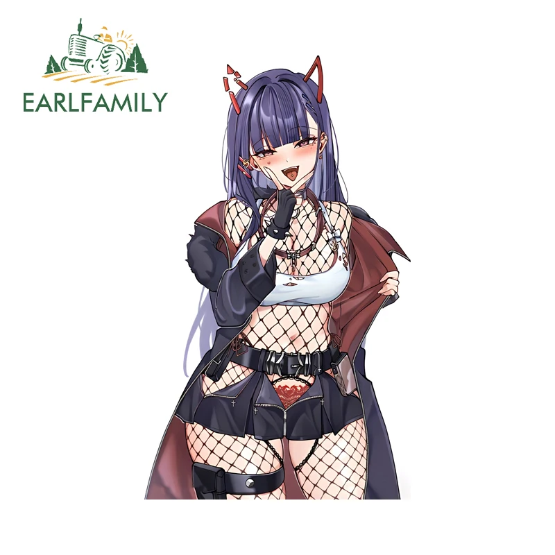EARLFAMILY Gothic Anime Girl Motorcycle Stickers Popular Anime Item Car Door Decal PVC Scratch-Proof Car Bumper Window Decor