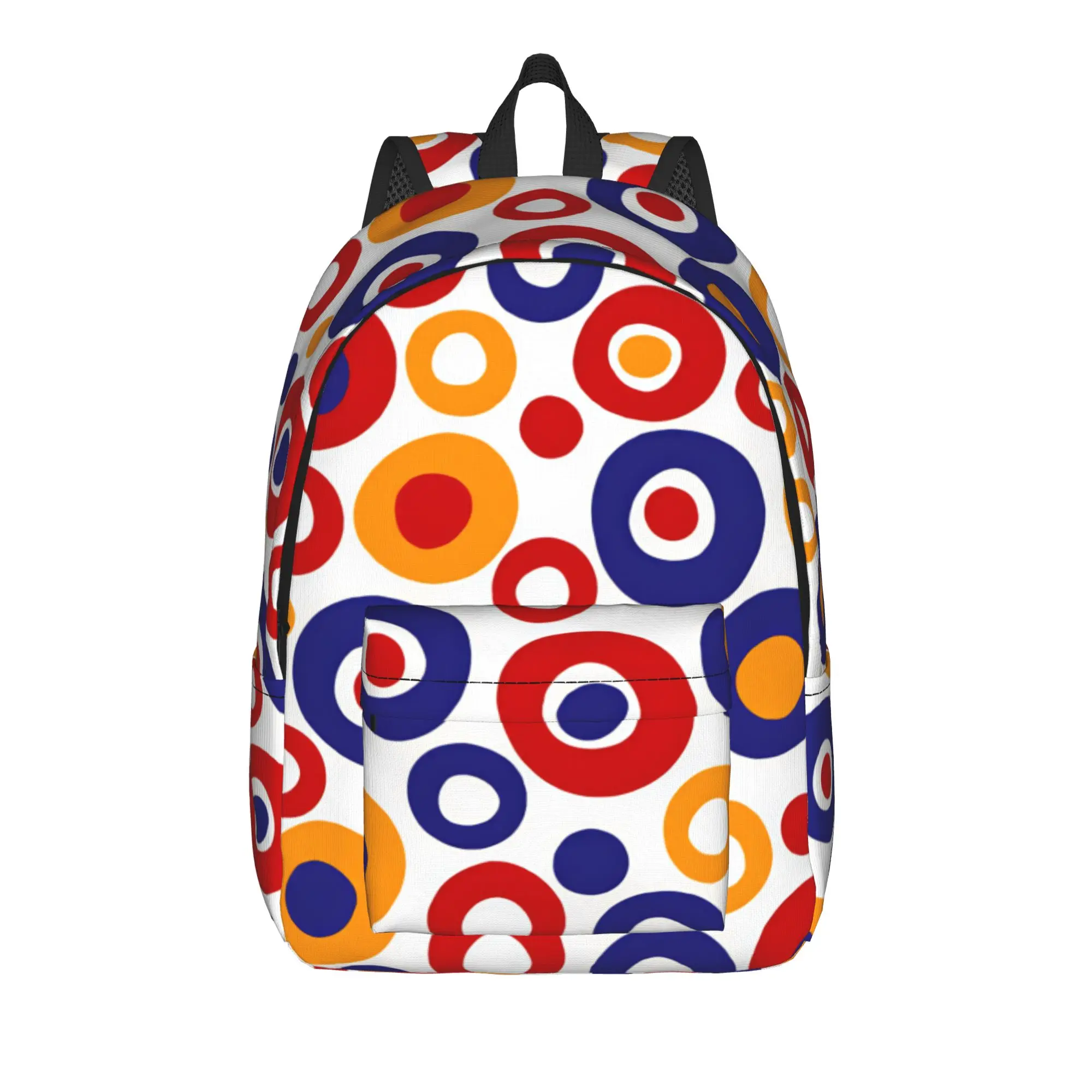 Vibrant Color Ring Pattern Backpack  Cycling Backpacks Girl Designer Durable School Bags Kawaii Rucksack