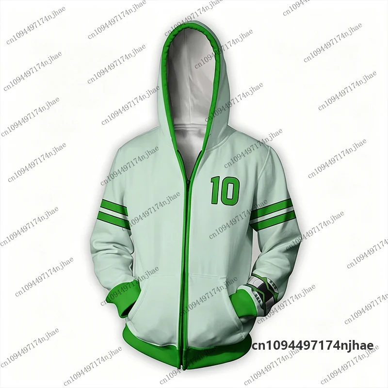 2026 Neue Anime Omnitrix Ben10 Cosplay 3D-Druck Reißverschluss-Hoodies für Herren, Langarm-Sweatshirt, lässiger Pullover, Oberteile für Kinder/Erwachsene – Detail 7