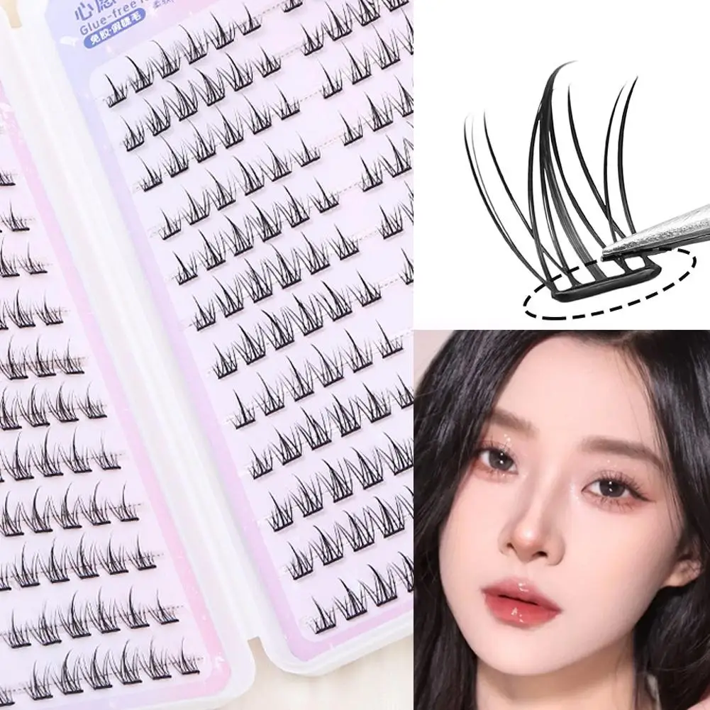 Self Adhesive Eyelashes Large Capacity DIY Cluster Lashes No Glue Needed Reusable Natural Soft Eyelash Extensions Makeup Tool