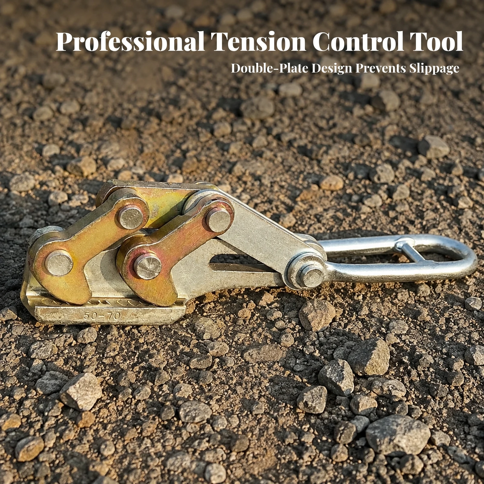 Double-Jaw Wire Grip Heavy-Duty Wire Rope Puller Cable Grip Zinc-Plated Steel Cable Puller High Strength for Linemen