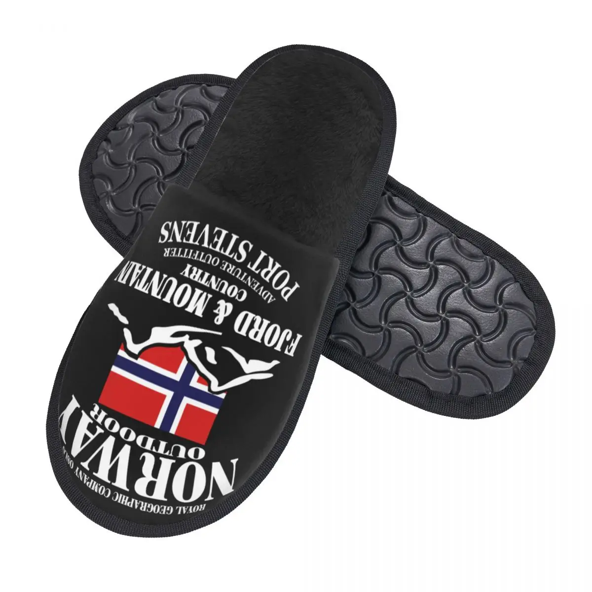 Custom Norway Flag House Slippers Women Comfy Memory Foam Fjord Mountain Slip On Bedroom Slipper Shoes