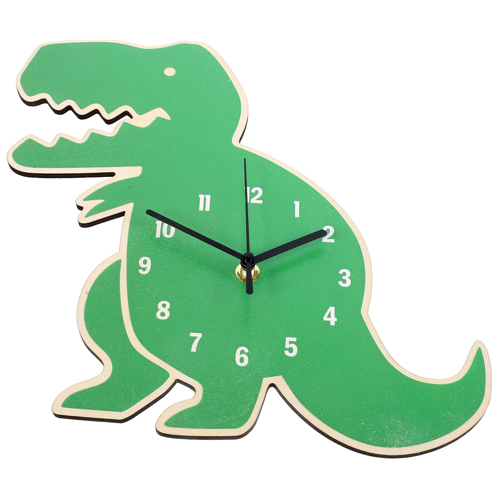 Non Ticking Wall Clock Dinosaur Shape Hanging Colcks Learning Clock Cartoon Clock Modern Operated Timepiece Bedroom Decor