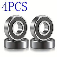 4pcs Miniature Deep Groove Ball Silent Bearing Steel 6202RS Motorized Motor High-speed Bearing Steel for Skateboard Scooter