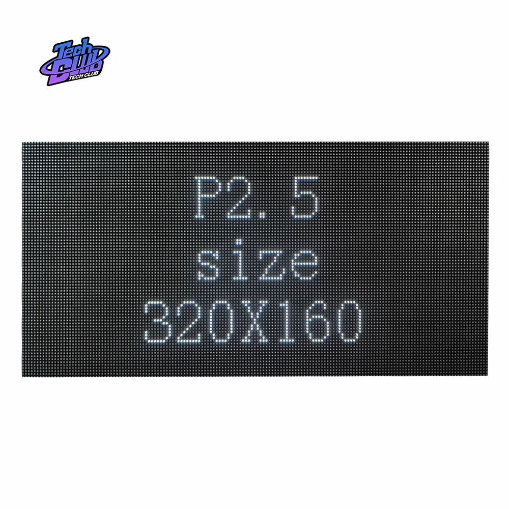 Módulo de Display LED Indoor Full Color, P2.5, 320mm x 160mm, 128x64 Pixels, SMD2121, 32Scan, RGB, Painel LED para Kit Eletrônico