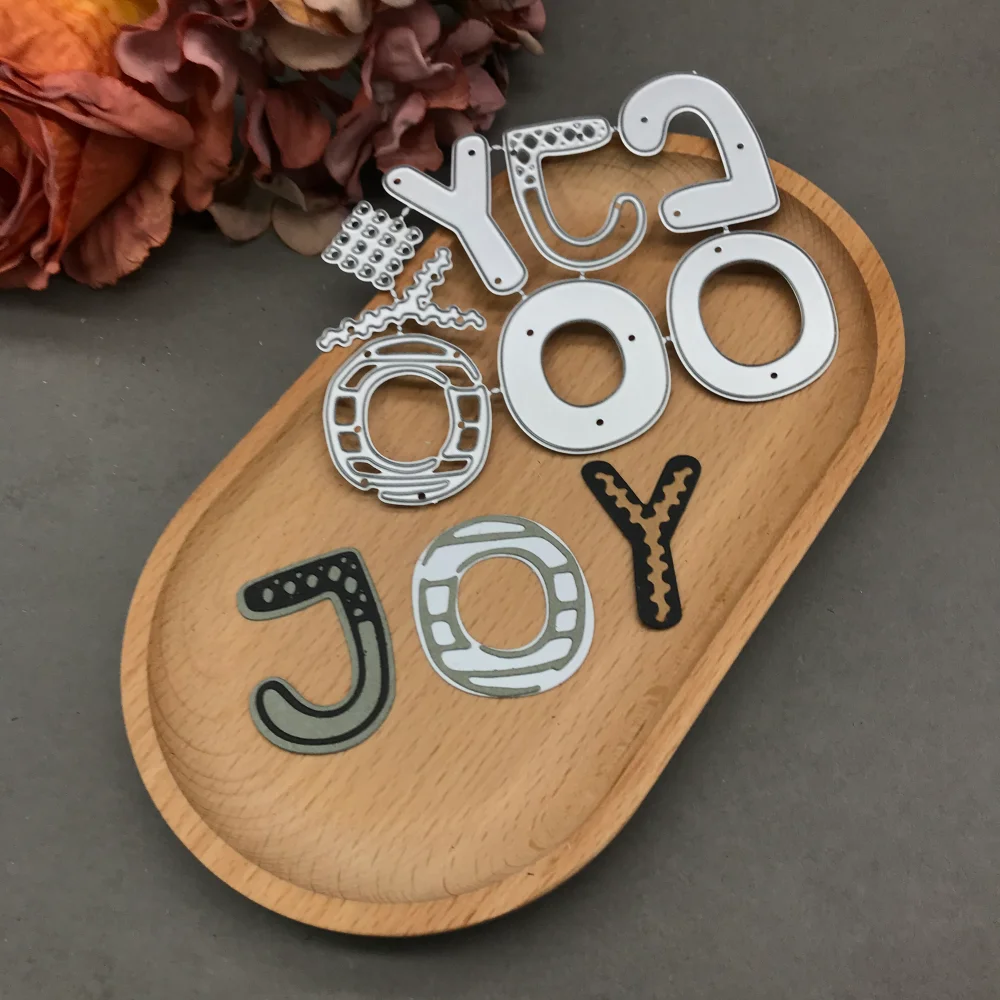 1pcs metal cutting dies cut die mold JOY Letters Scrapbook paper craft blade punch stencils dies