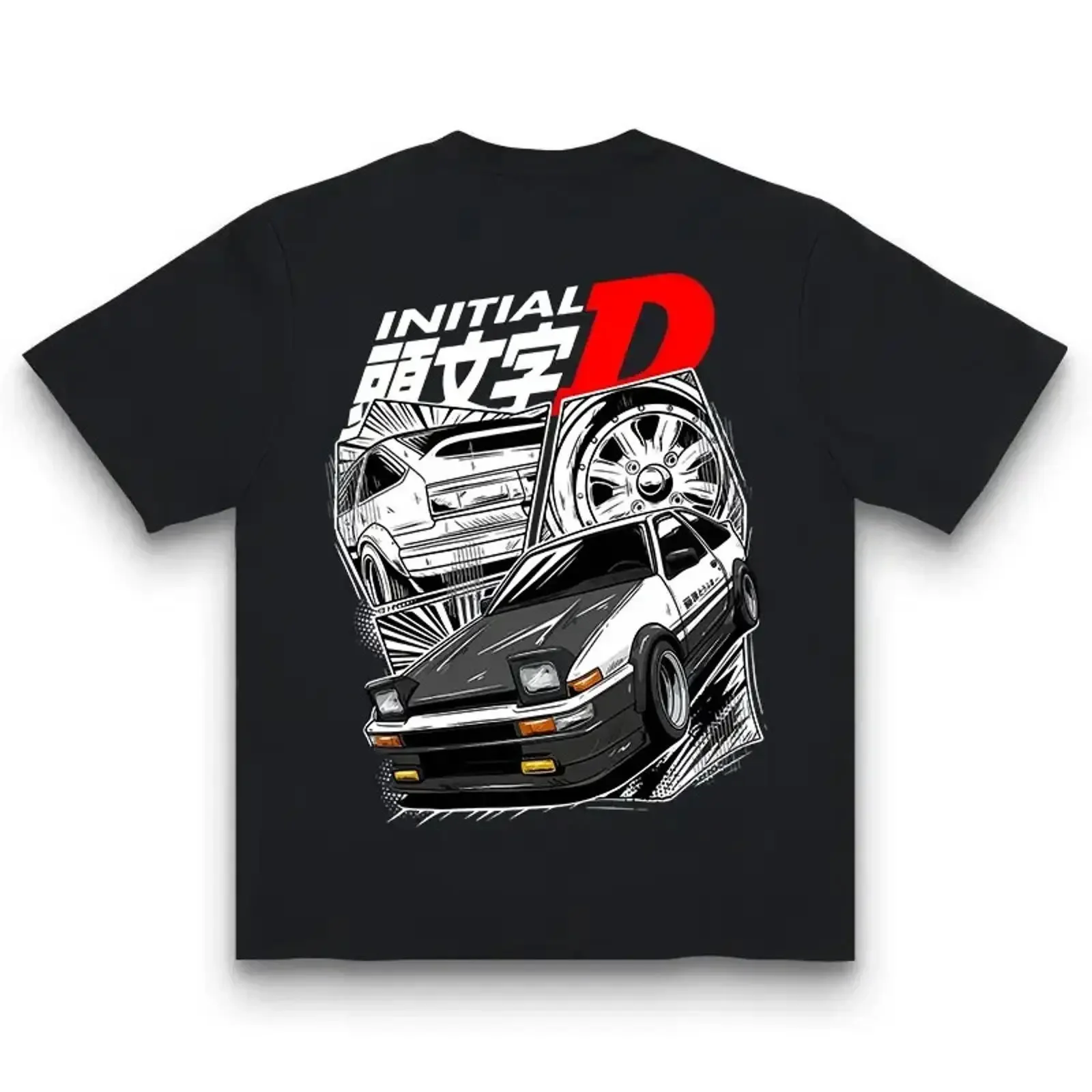 Initial D Inspired AE86 JDM Drift Racing Anime Streetwear T Shirt  vintage Washed Comfortable Unisex Versatile Stretched Casual