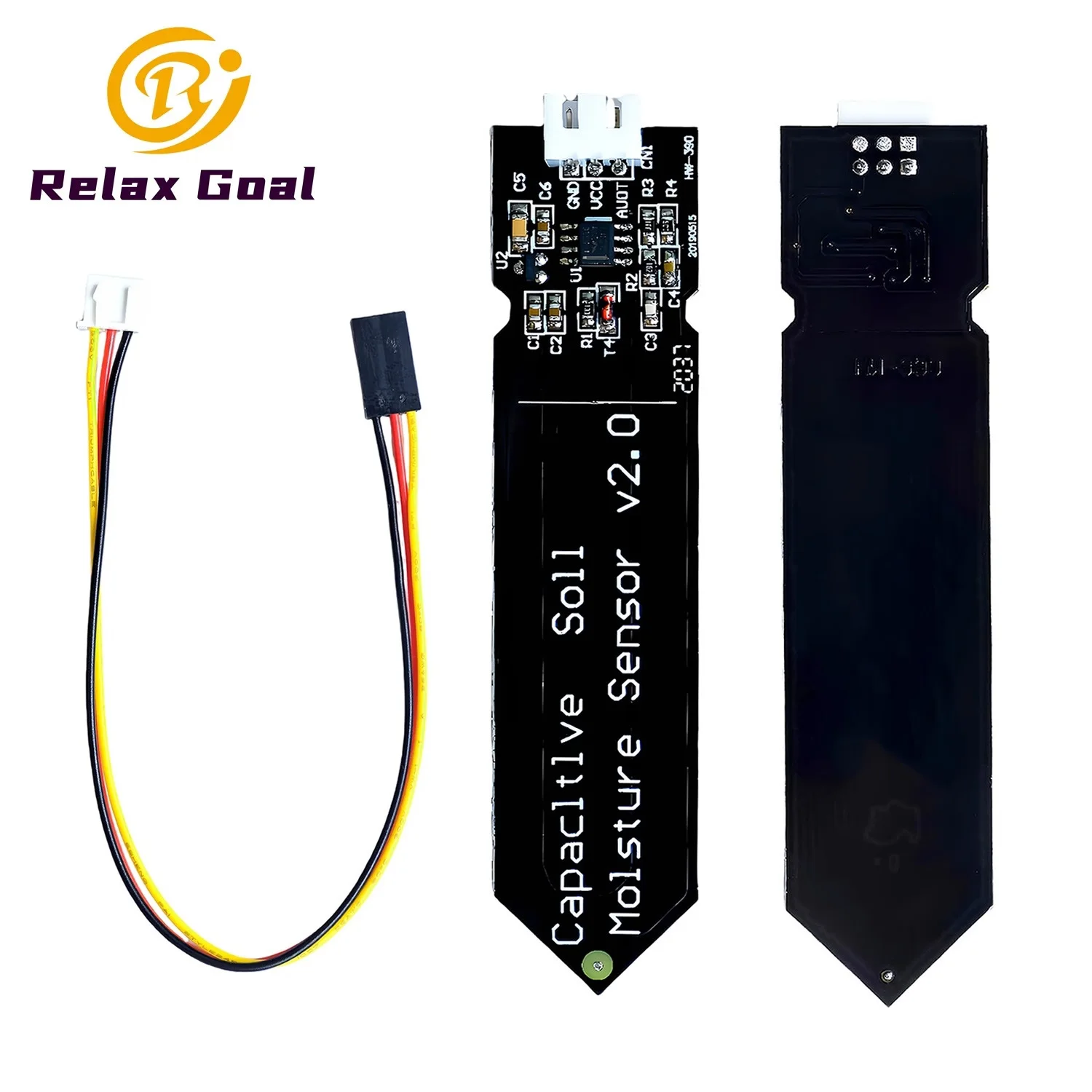 Capacitive Soil Moisture Sensor Module Corrosion Resistant Moisture Detection Wide Voltage Garden Watering for Arduino 3.3~5.5V