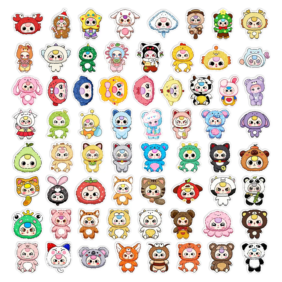 65 قطعة طفل ثلاثة ملصقات في المخزون الطفل ثلاثة ملصقات صناعة يدوية سكرابوكينغ الهاتف الأمتعة سكيت الفينيل الشارات مقاوم للماء #4