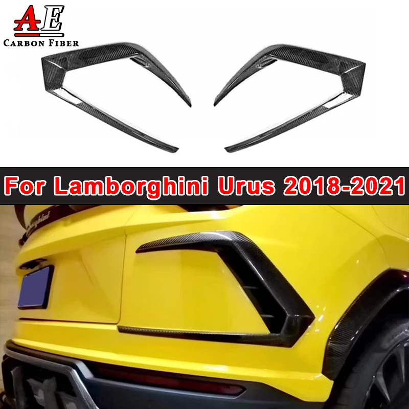 Carbon Fiber Rear Bumper Wind Knife Spoiler Spliteer Cover For Lamborghini Urus 2018-2021 Car Side Canards Fenders Body Kit