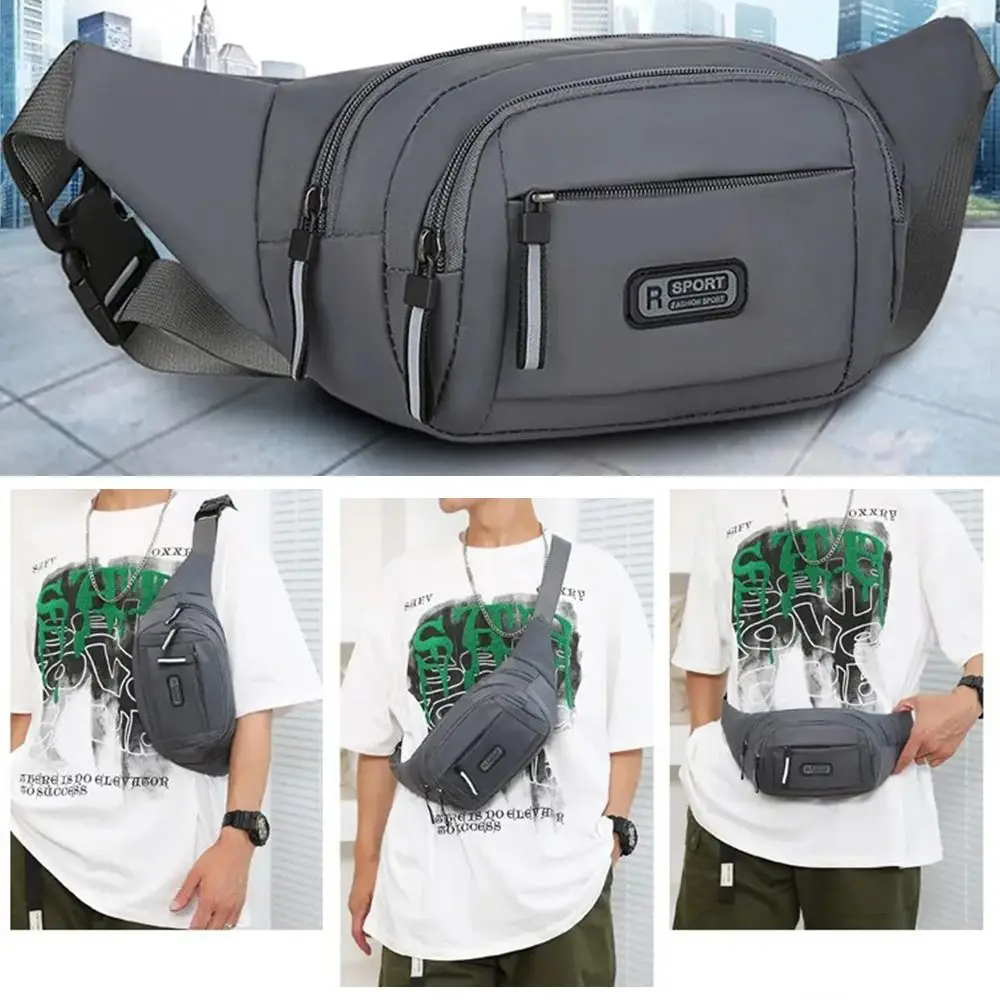 Nylon Anti-theft Chest Bag Large-capacity Men Waist Bag Outdoor Travel Waterproof Sports Mobile Phone Bag