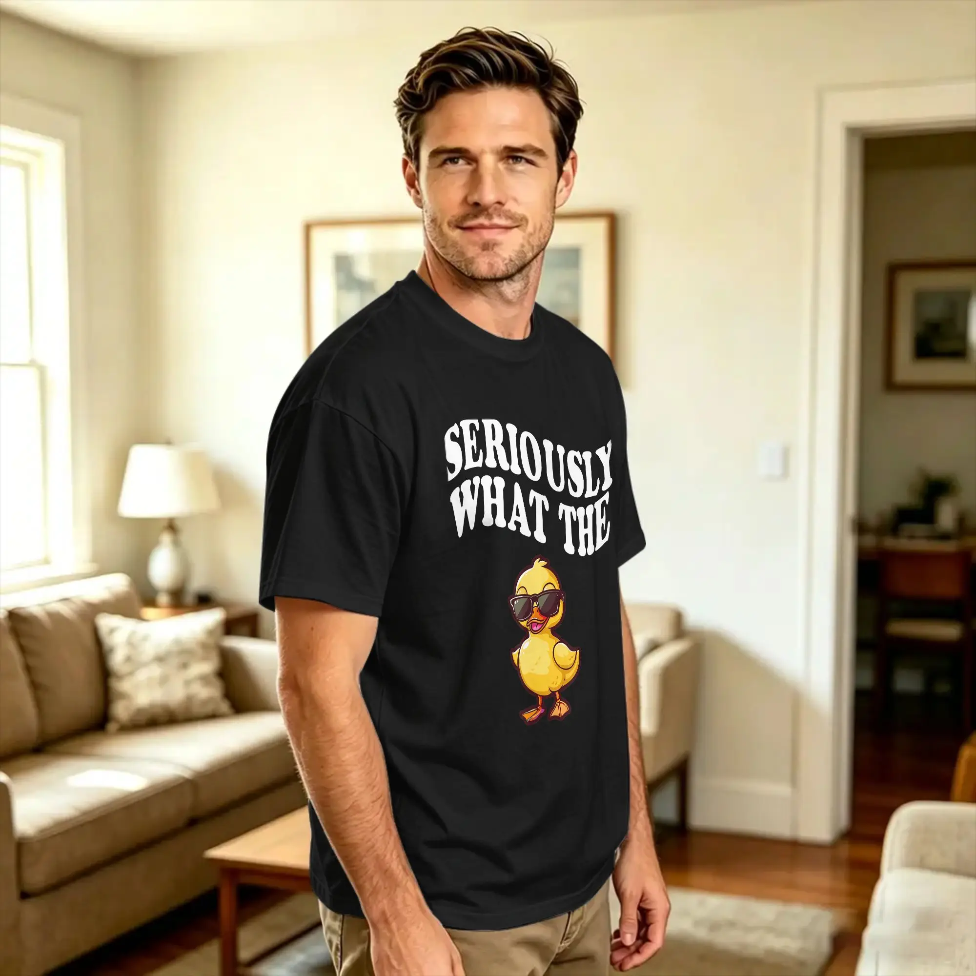 Funny Seriously What The Duck T Shirt  Hippie T Shirts Short Sleeve Streetwear Tops Summer Cotton Oversized Tees