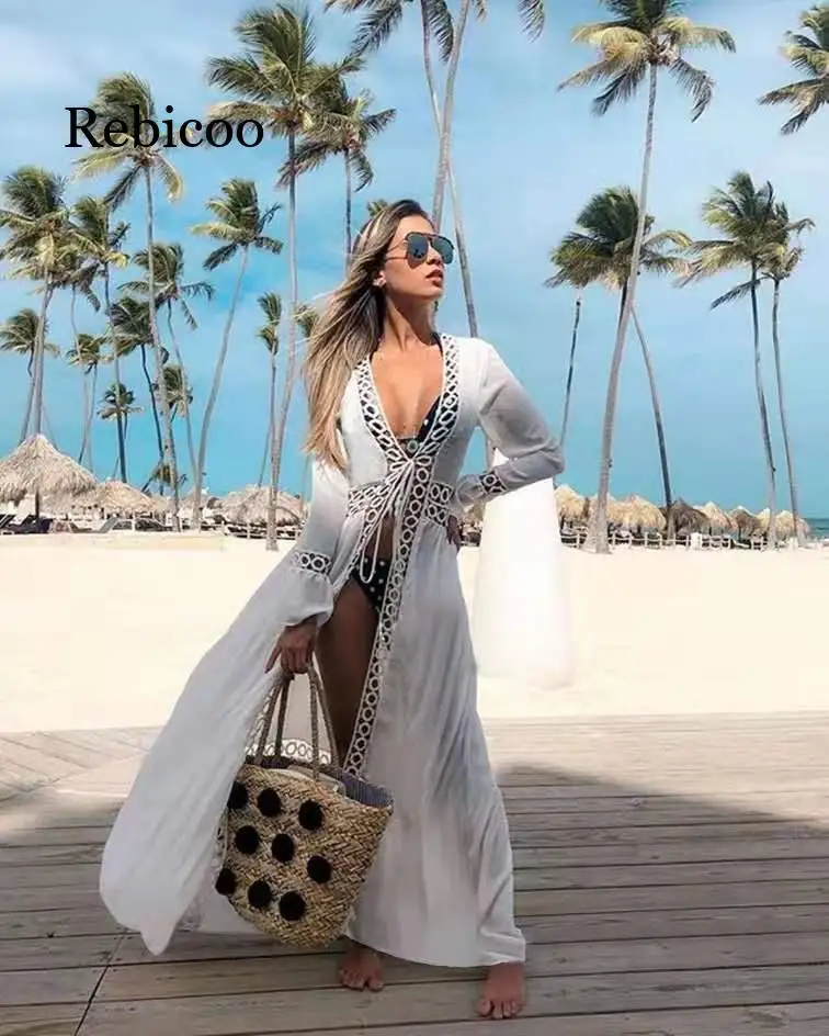 Strand urlaub Bikini vertuschen losen langen Strand rock mit Sonnenschutz Hot Spring Badeanzug Cape Cardigan