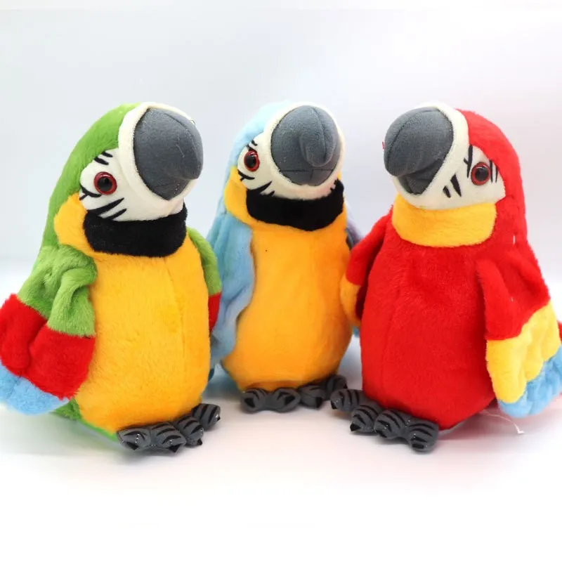 Novo falando arara papagaio repetir o que você diz brinquedo de pelúcia animal de pelúcia registro eletrônico animado pássaro falando papagaio animal de estimação pelúcia