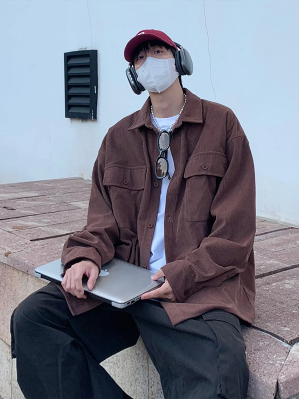 

Мужская вельветовая рубашка с длинным рукавом, весна 2025, новая модная повседневная свободная верхняя одежда для пар, износостойкая, молодежная, стандартного кроя