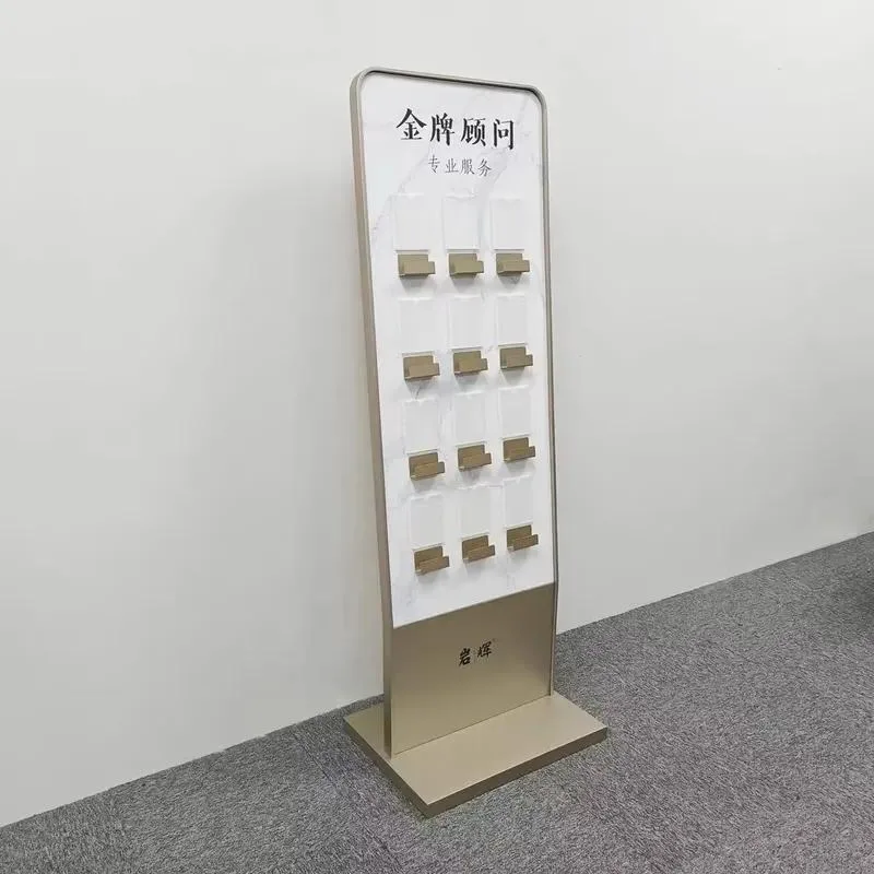 Customized Metal Billboard Display Stand Stainless Steel Independent Brochure Holder Floor to Ceiling Information Sign Stand