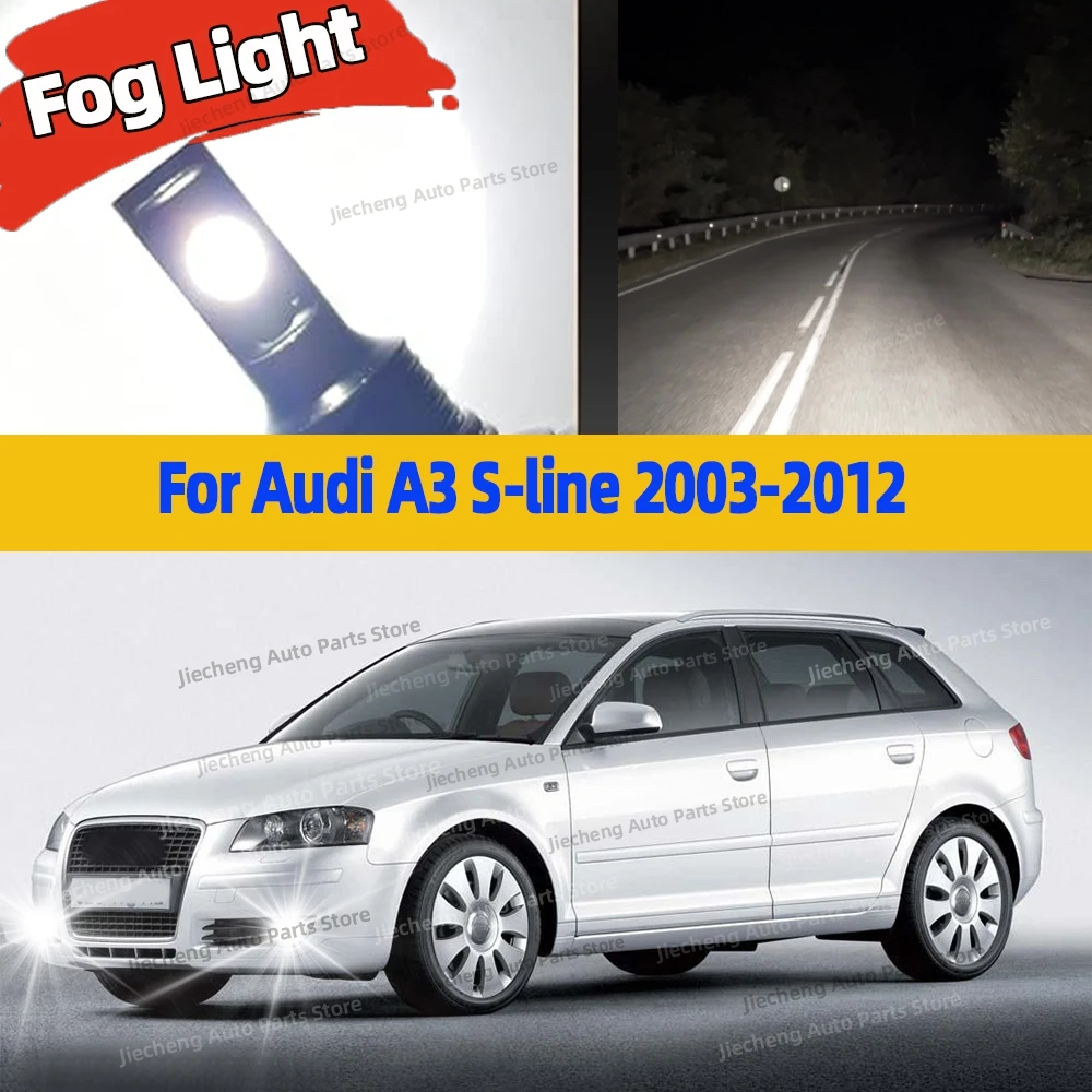 2X Led Fog Light Bulb 25000LM Super Bright For Audi A3 S-line 2003 2004 2005 2006 2007 Durable 2008 2009 2010 2011 2012