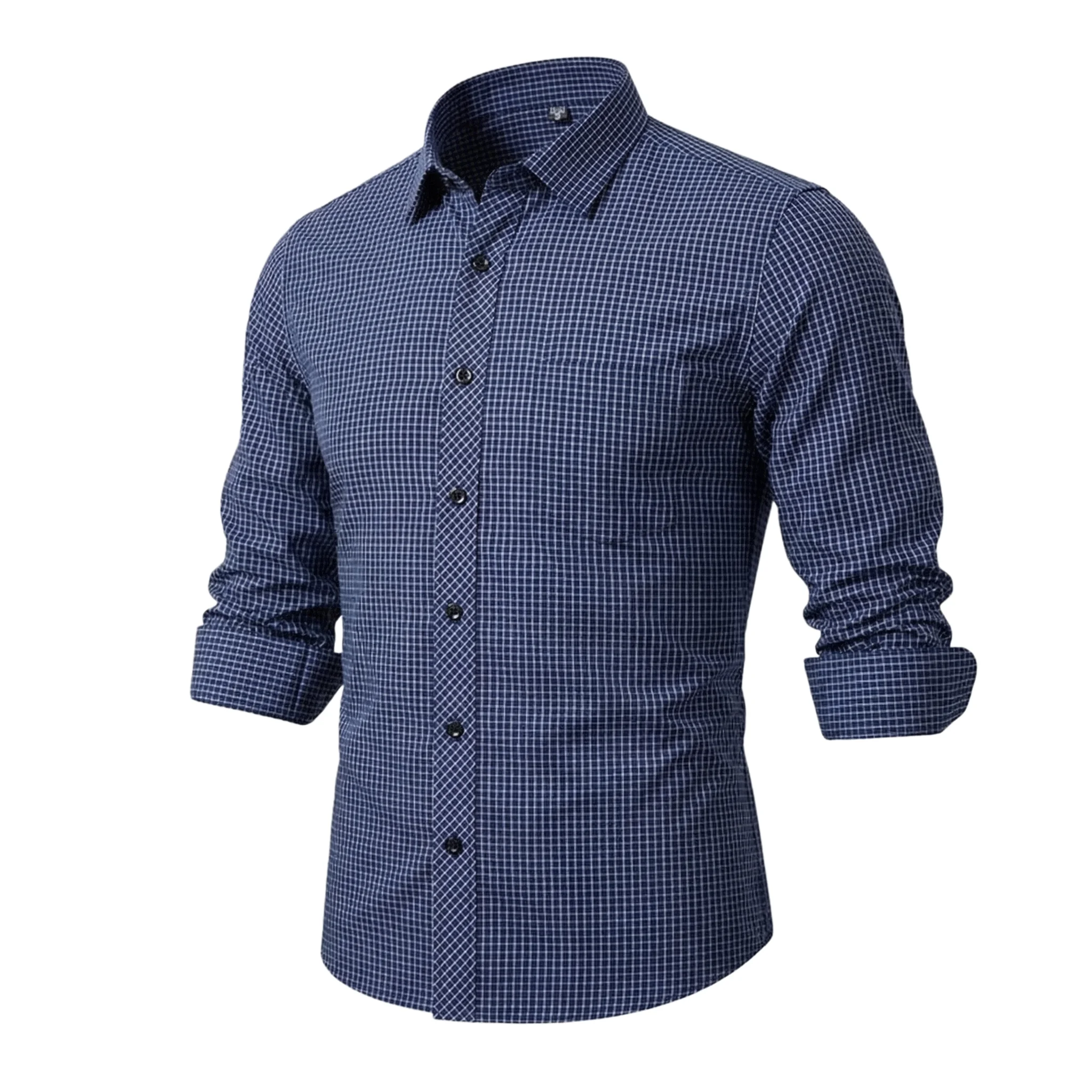Men's long-sleeved workwear shirt, suitable for both business and casual wear, comfortable and versatile, simple and fashionable