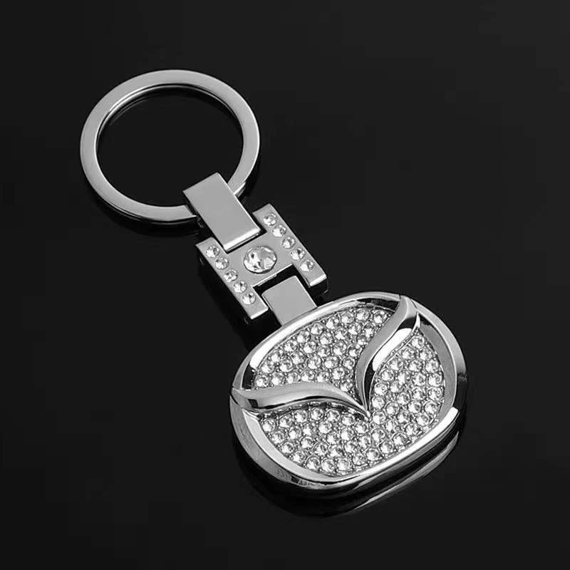 1 PCS Metal Car Logo H-shaped Diamond Keychain Keyring For Mazda 6 3 CX5 5 2 323 CX7 Demio Atenza Axela Auto Style Accessories