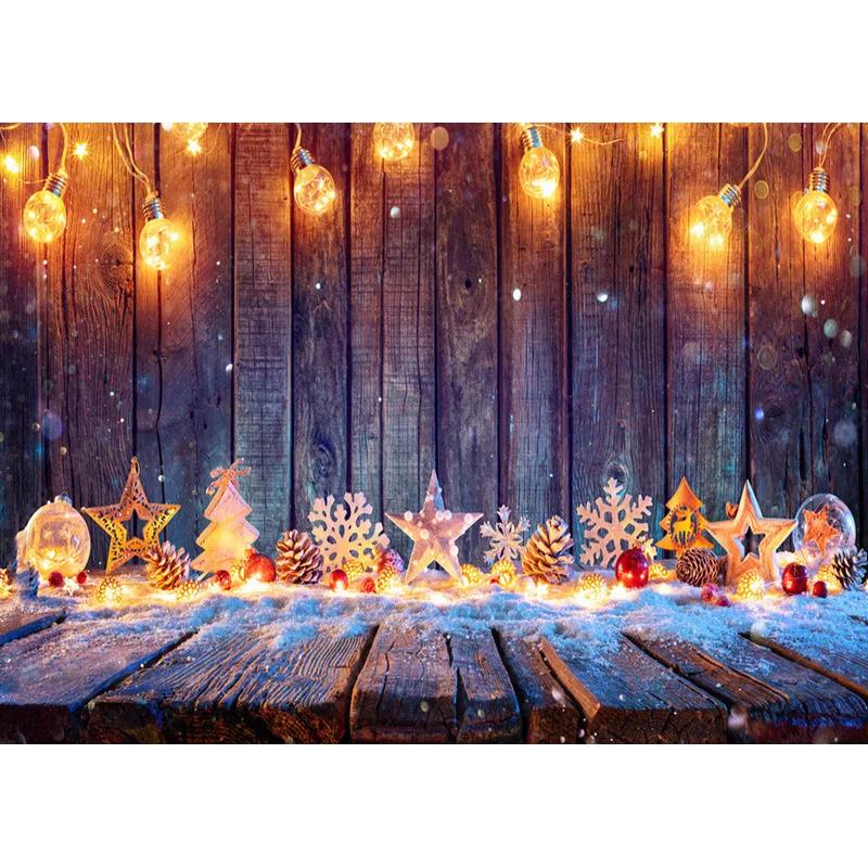 Christmas Wooden Planks Theme Photography Background Snowman Children Portrait Backdrops For Photo Studio Props 211220 SDMB-07