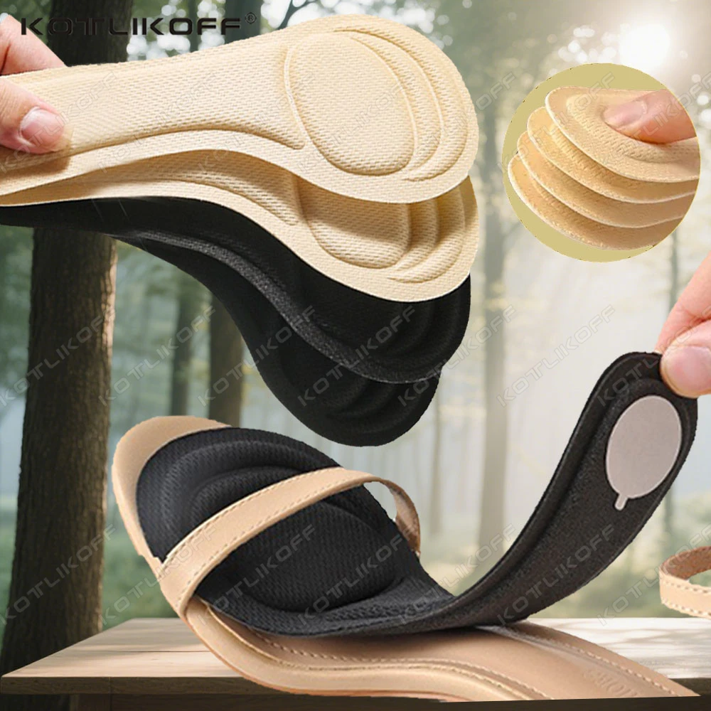 Self-adhesive Sandal Insoles for Women High-heels Anti Slip Breathable Sweat-absorbent Thickening Heel Protection Shoe Pad