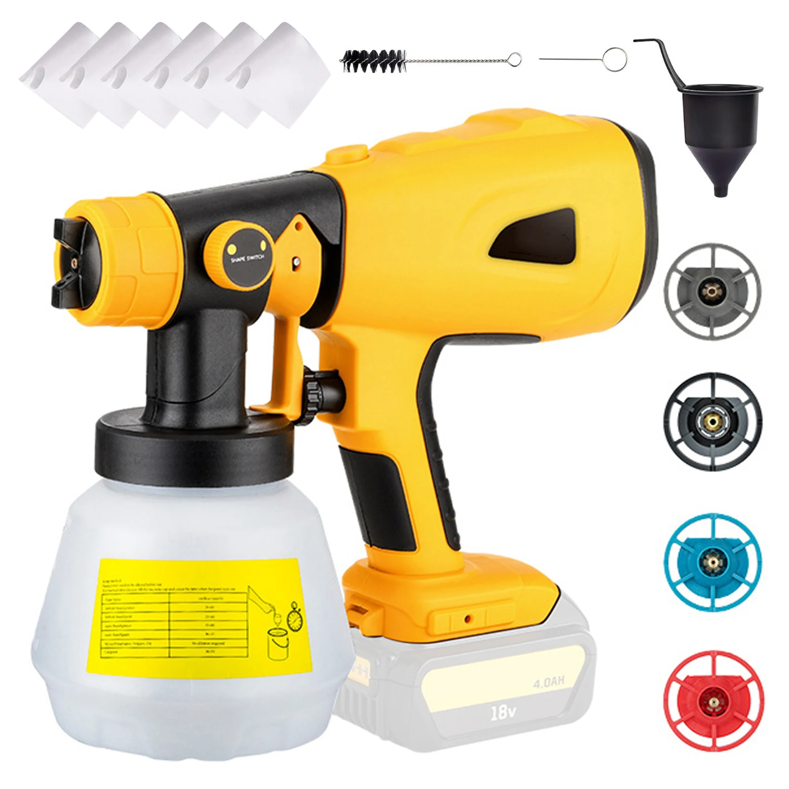 Cordless Paint Sprayer replacement for DEWALT, RYOBI 20V Max Battery,Handheld Electric Paint Sprayer with 1000ML Container