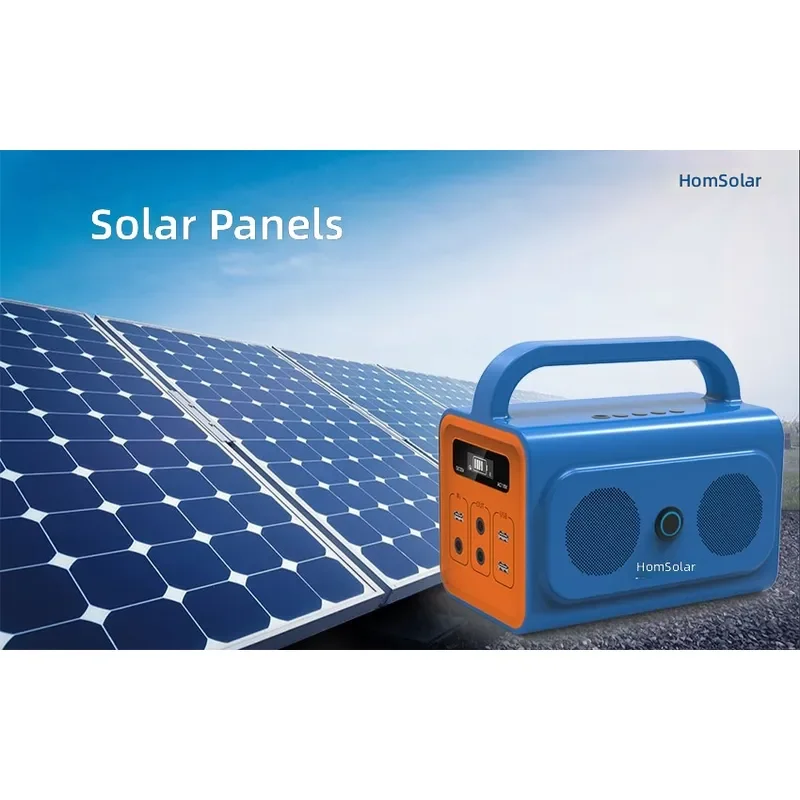 Bluetooth Speaker Power Station All in One Solar Generator with LED Display for Camping and Hiking