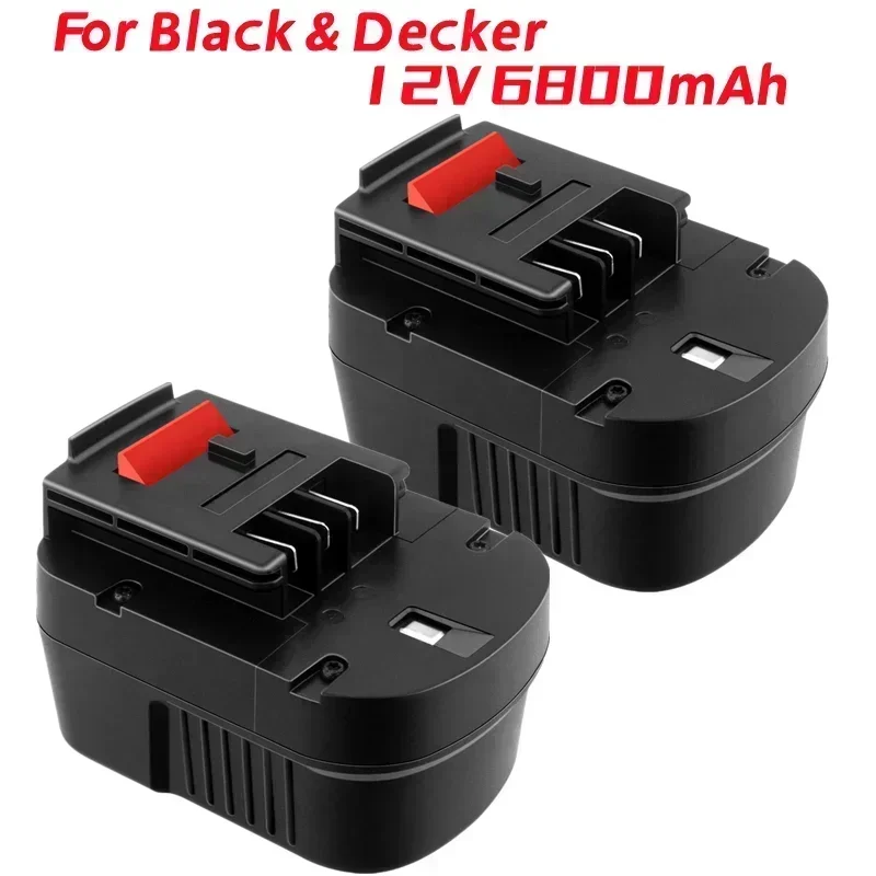 Upgraded 12V 6800mAh Battery for Black & Decker HPB12 FSB12 FS120B FS120BX A12 A1712 - High Capacity Replacement Battery