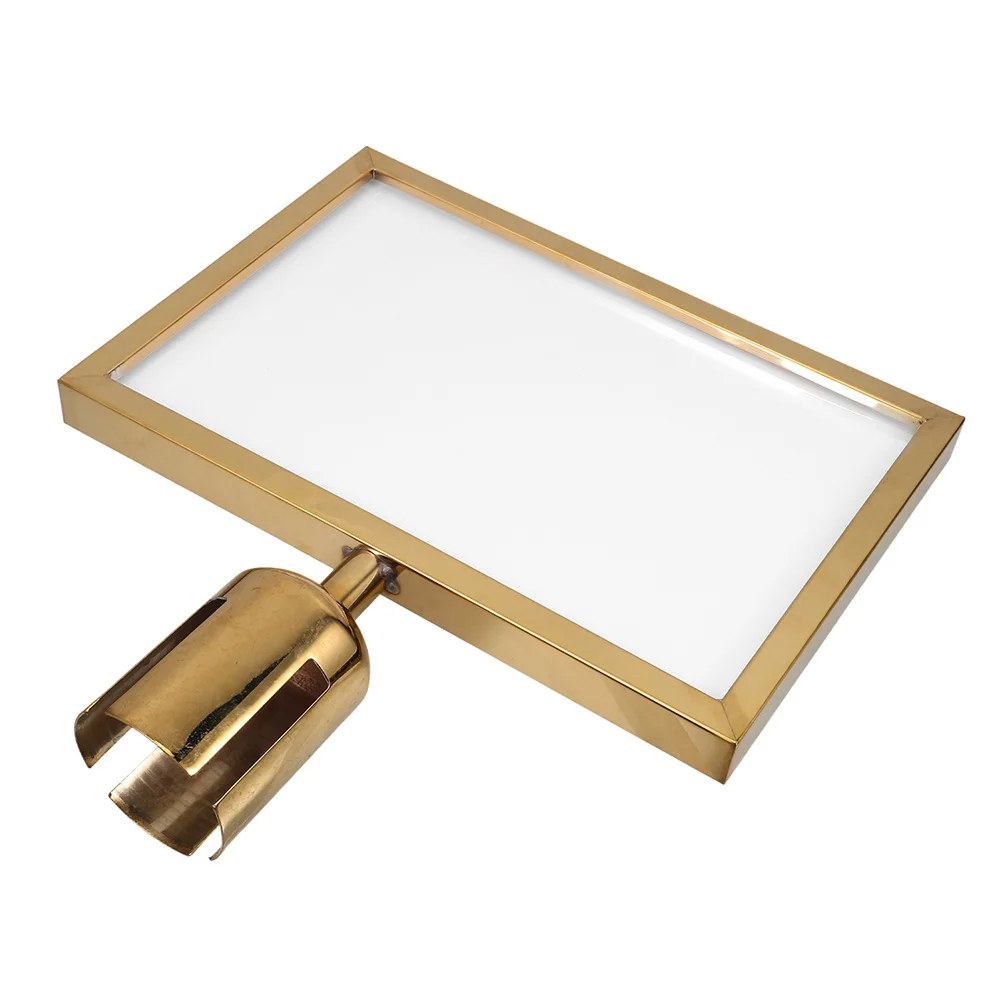 A3 Stanchion Sign Holder RVS Crowd Control Display Frame voor post buitengebruik Draagbare bewegwijzering Stand Rack