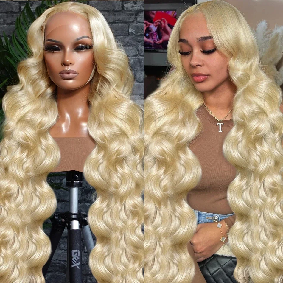 

30 36 Inch 180% 613 Honey Blonde Body Wave 13x4 Transparent Lace Frontal Human Hair Wig Lace Front Wig 5x5 Closure Wig