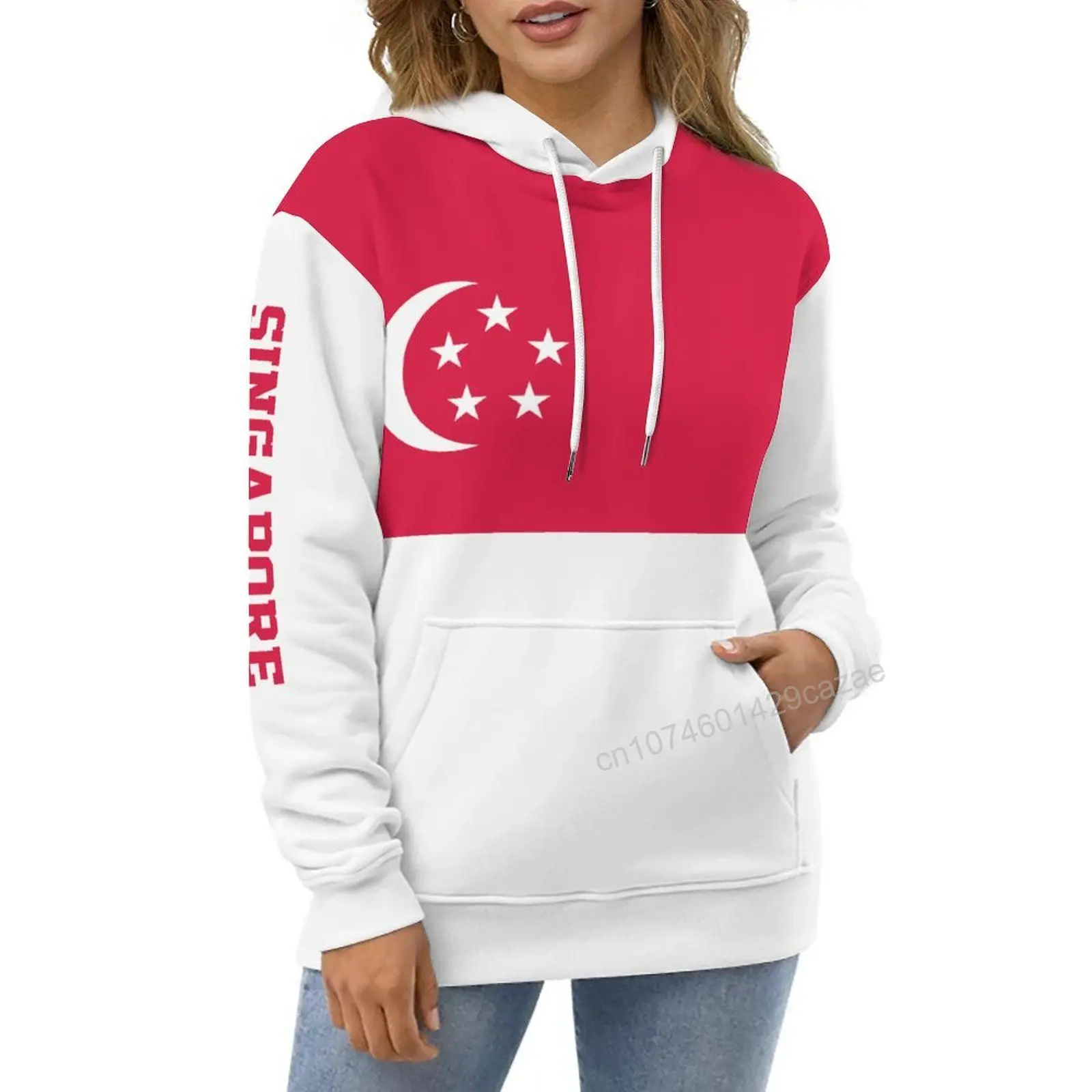 سنغافورة علم الدولة ثلاثية الأبعاد هوديي البوليستر كول الرجال النساء Harajuku البلوز للجنسين بلوزة كاجوال هوديس #5