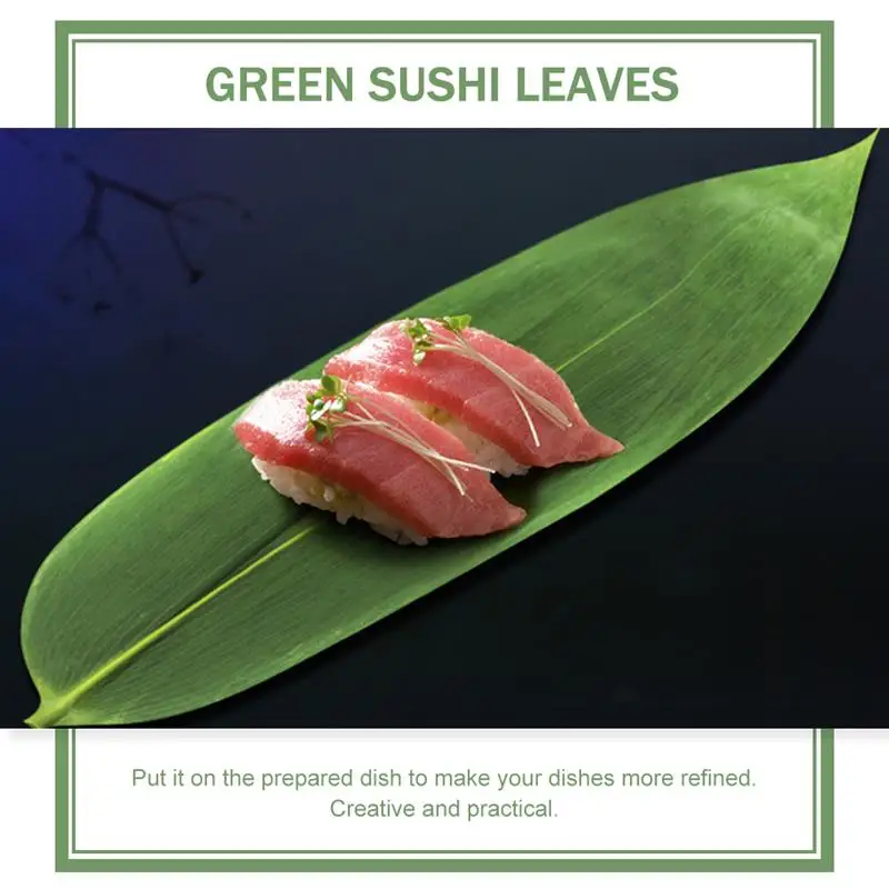 Sushi Leaf Plate Leaves Sashimi Ornament Japanese Tray Decor Roller Serving Machine Zongzi Food Artificial Bamboo Dish Platter