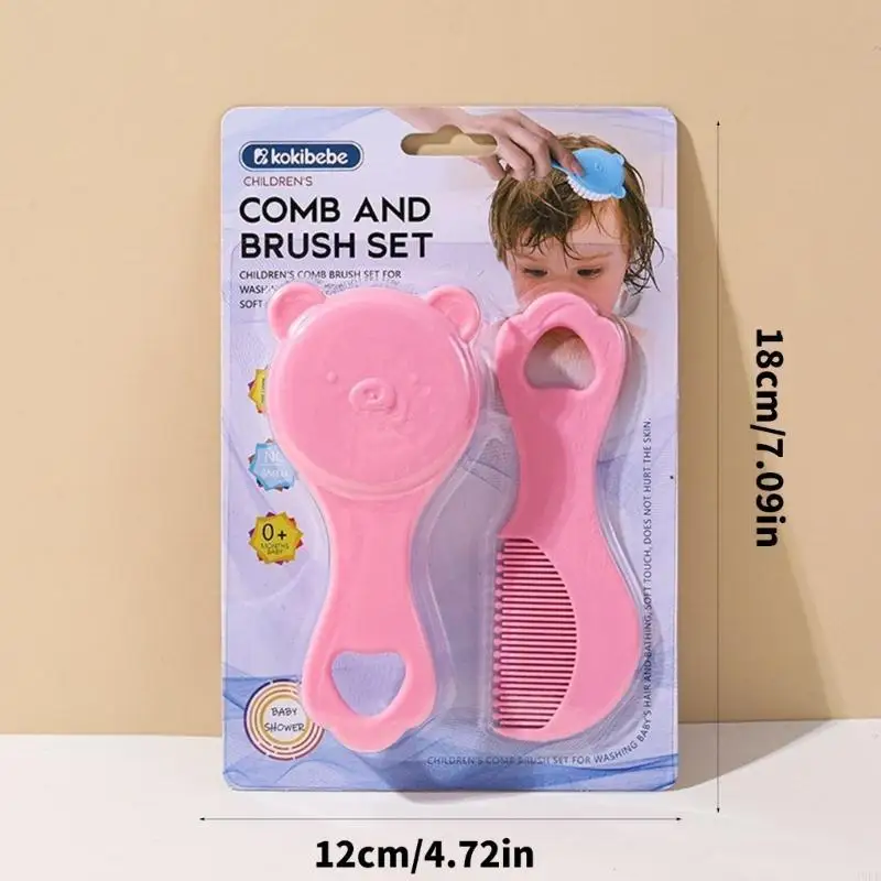 ชุดหวีสำหรับทารกพร้อมเส้นผมสำหรับผิวที่บอบบางคุณลักษณะของหมีน่ารักลวดลาย