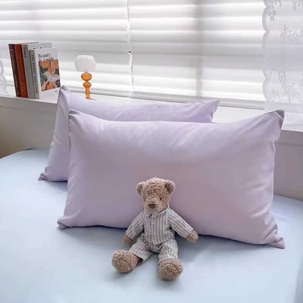 

2PCS INS Style Korean Pillow Case Cotton Dirt-resistant Pillow Cover 48X74cm Solid Pillowcases