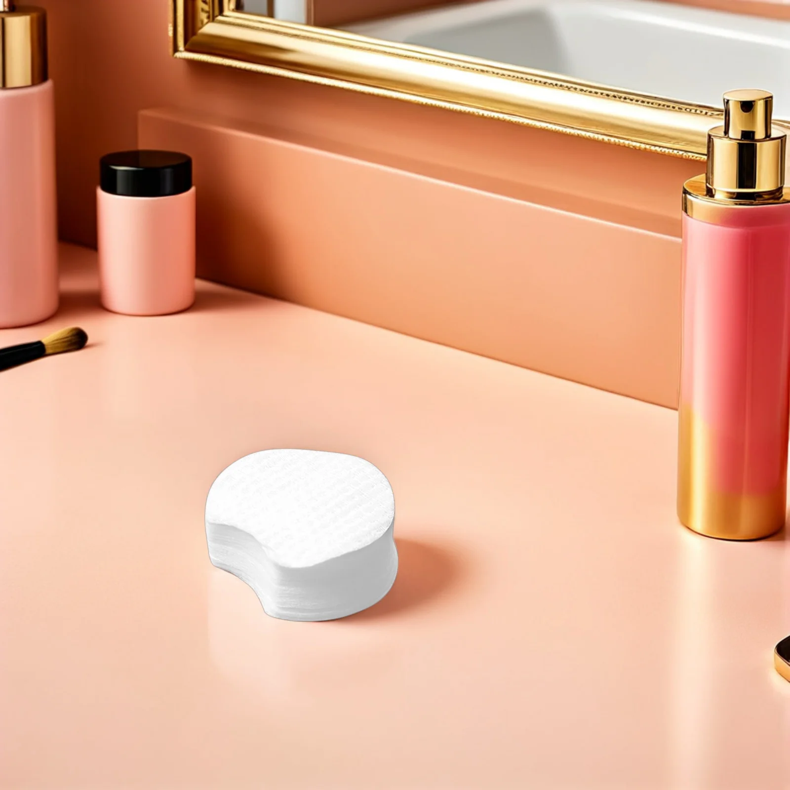 1200枚入り 半円形メイク落とし使い捨て洗顔ツール トラベルサイズ 不織布パッド 女性・女の子用