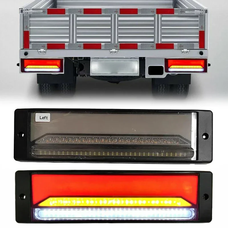 

1 Pair of Smoked Lens LED Retrofit Brake Tail Light for 12-30V Truck Trailer