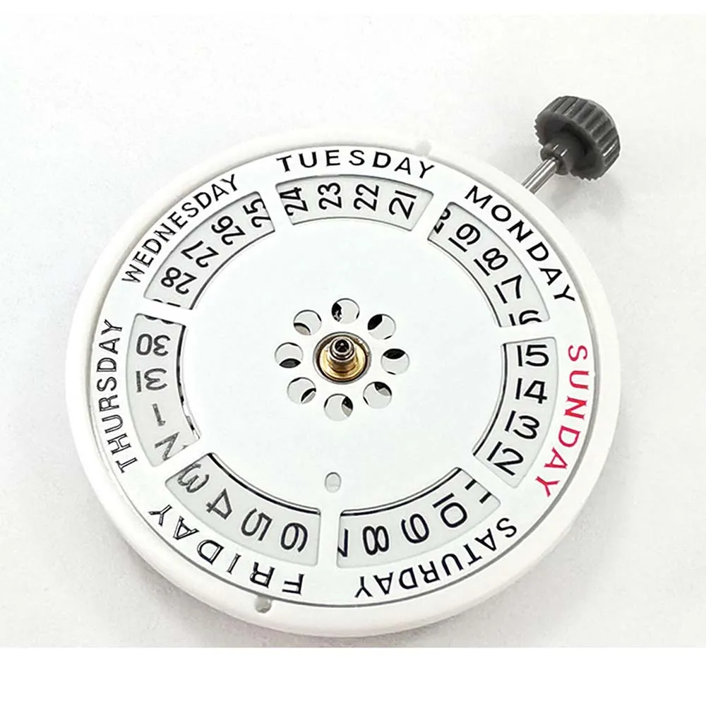 Para Miyota 8285 reemplazo de movimiento calendario Dual movimiento mecánico blanco accesorios de reloj