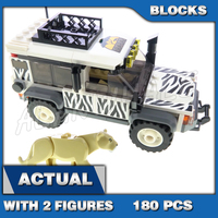 180pcs City Great Vehicles Safari Adventure Zebra-patterned Off-roader 11525 Model Building Blocks Toys Compatible With Model