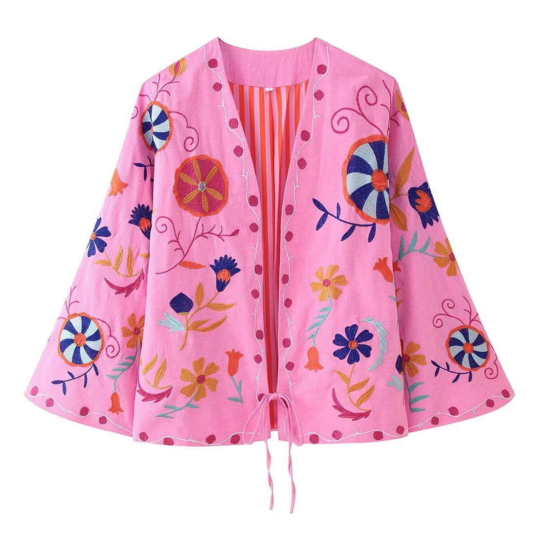 

New Arrival 2025 Women's Fashion Cotton-Linen Blend Embroidered Shirt - Casual Elegant Jacket for Women