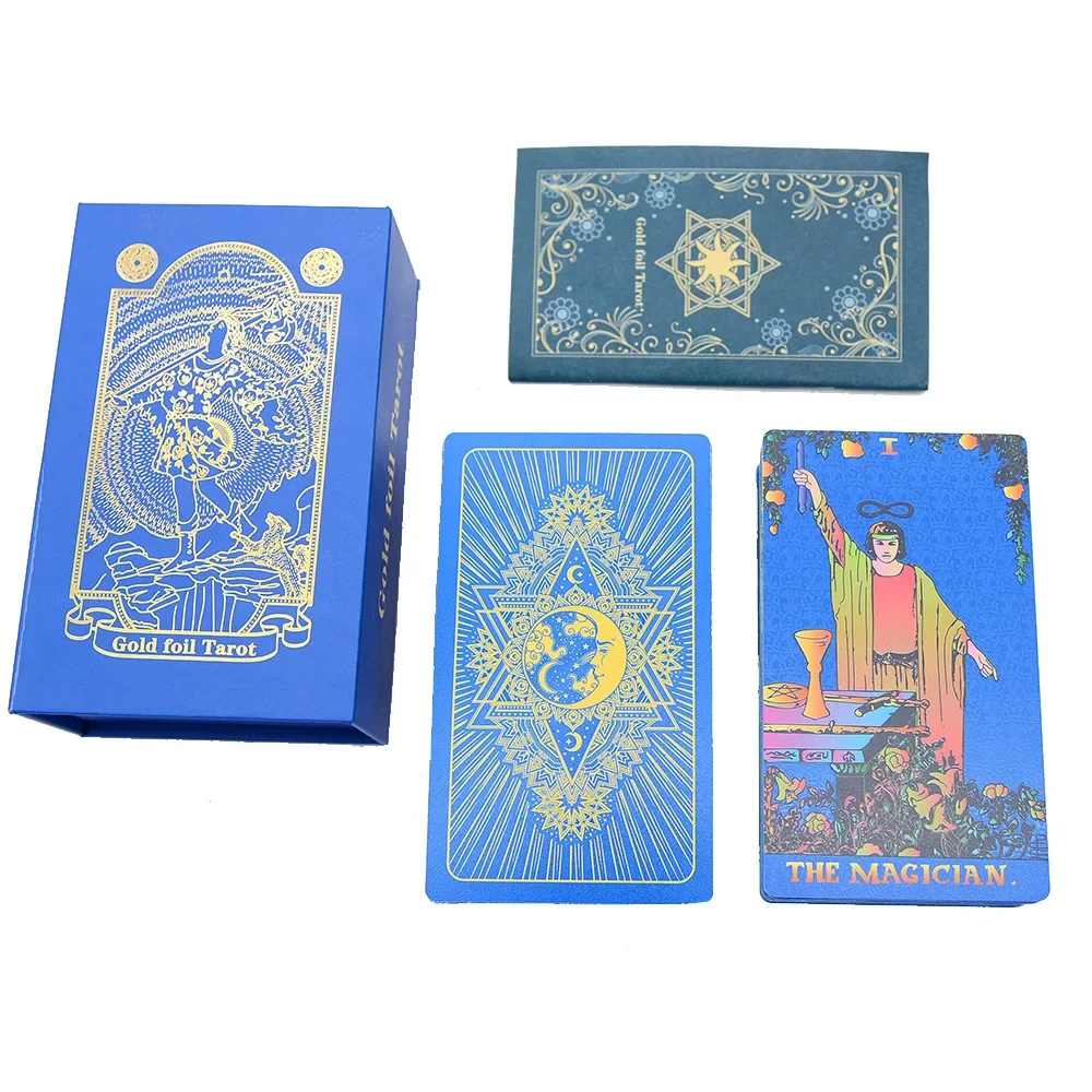 Pink Tarot Cards PVC Wear-resistant Family Board Game Card with Guide Book Mysterious Divination Oracle Cards