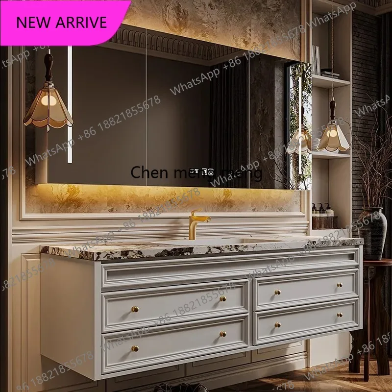 

Элитный подвесной шкаф для ванной C85 с узкими выдвижными ящиками, деревянный, для хранения, Meuble Salle De Bain